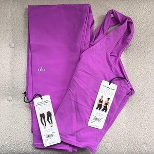 ALO Yoga NWT SET 7/8 High Waist Airbrush Legging + Real Bra Tank ELECTRIC VIOLET